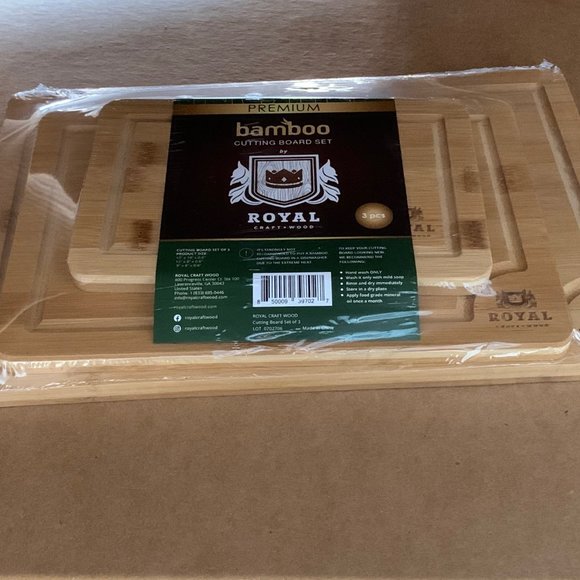 Wood Cutting Board Set of 3 - Bamboo Cutting Board - Kitchen Chopping Board - Picture 4 of 9